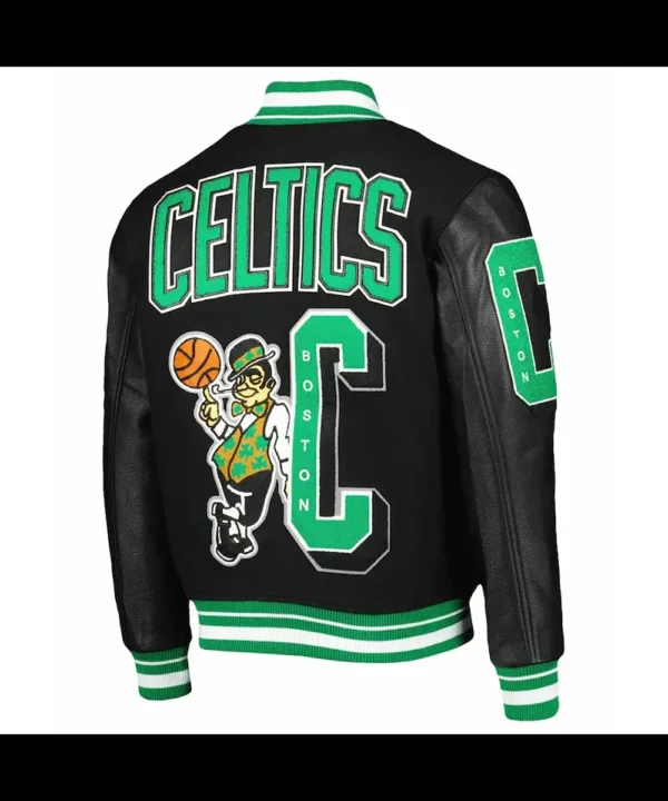 Boston Celtics Mash Up Finals Champions Black Varsity Jacket