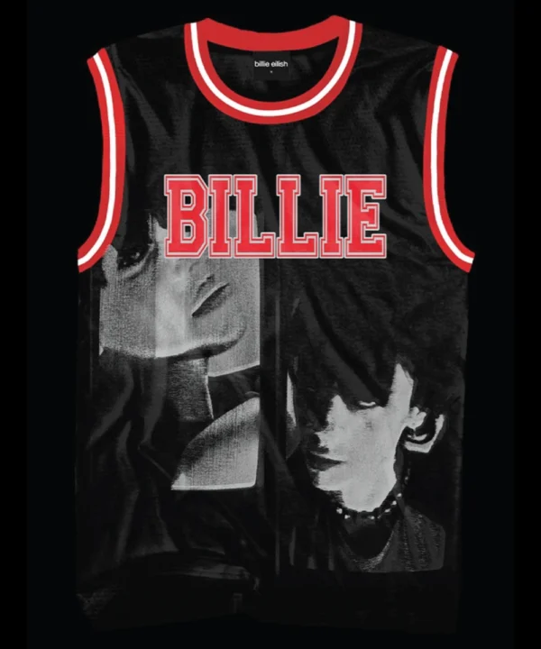 Billie Eilish Red And Black Jersey