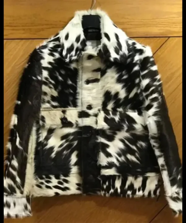 Cowhide Black And White Skin Fur Jacket