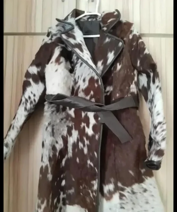 Cowhide Fur Brown And White Coat