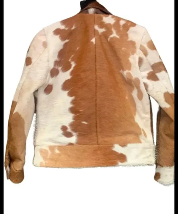 Cowhide White And Brown Fur Jacket