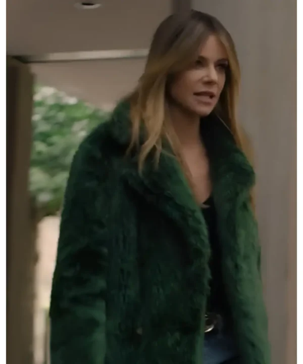 High Potential 2024 Kaitlin Olson Green Fur Coat