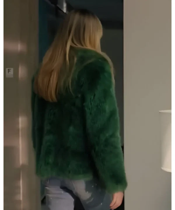 High Potential 2024 Kaitlin Olson Green Fur Coat