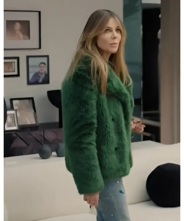 High Potential 2024 Kaitlin Olson Green Fur Coat