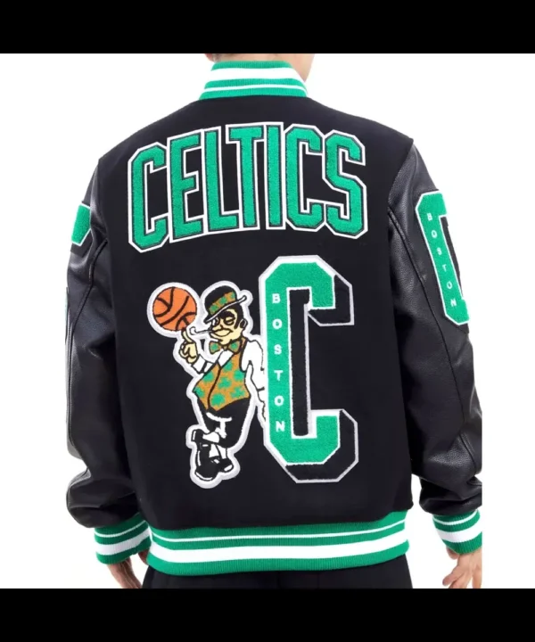 Boston Celtics Mash Up Finals Champions Black Varsity Jacket