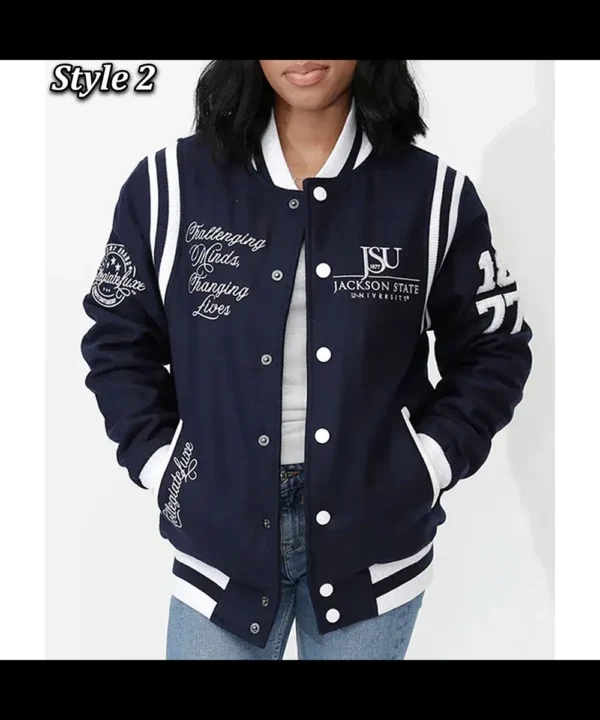 Jackson State University Navy Varsity Wool Jacket