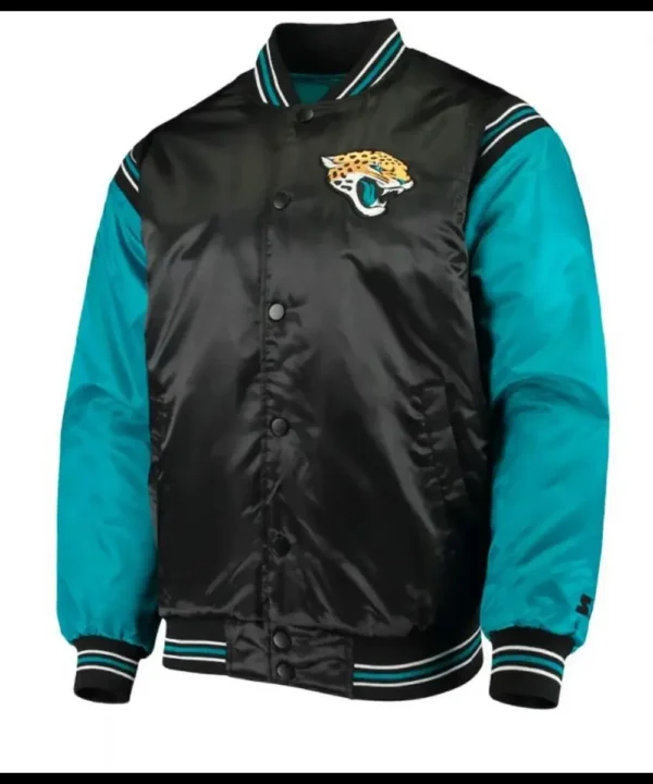 Jacksonville Jaguars Starter Black and Blue Satin Jacket