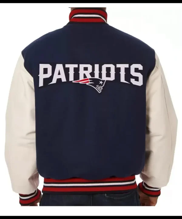 Varsity New England Patriots Blue and White Jacket