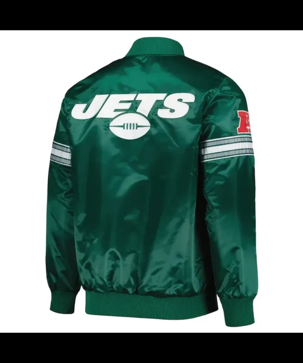 Starter NY Jets Green and Black Satin Jacket