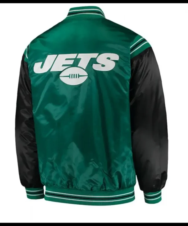 Starter NY Jets Green and Black Satin Jacket