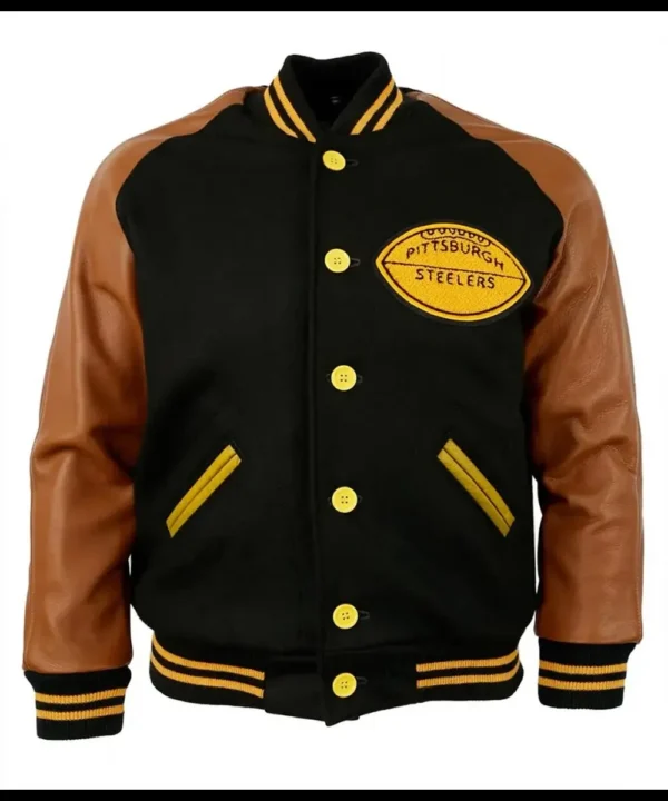 1955 Pittsburgh Steelers Varsity Brown and Black Jacket