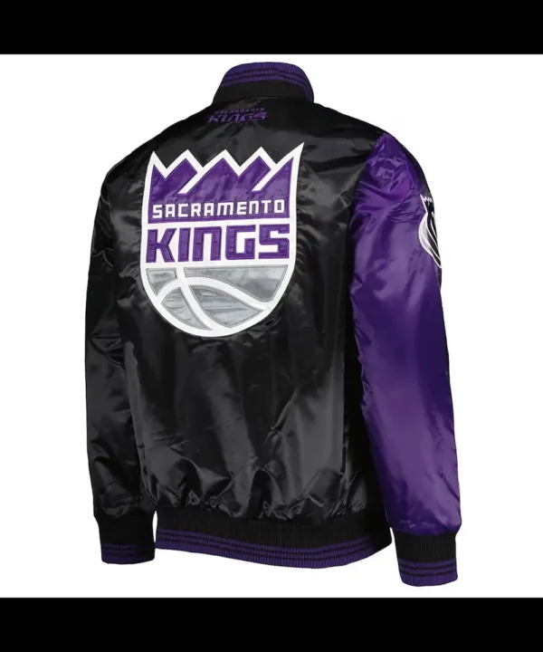 Sacramento Kings Purple/Black Fast Break Satin Jacket