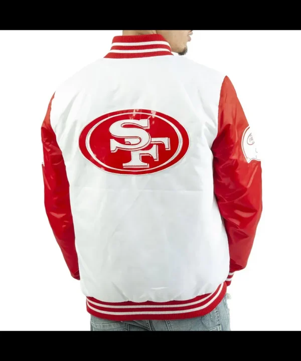 San Francisco 49ers White and Red Satin Jacket