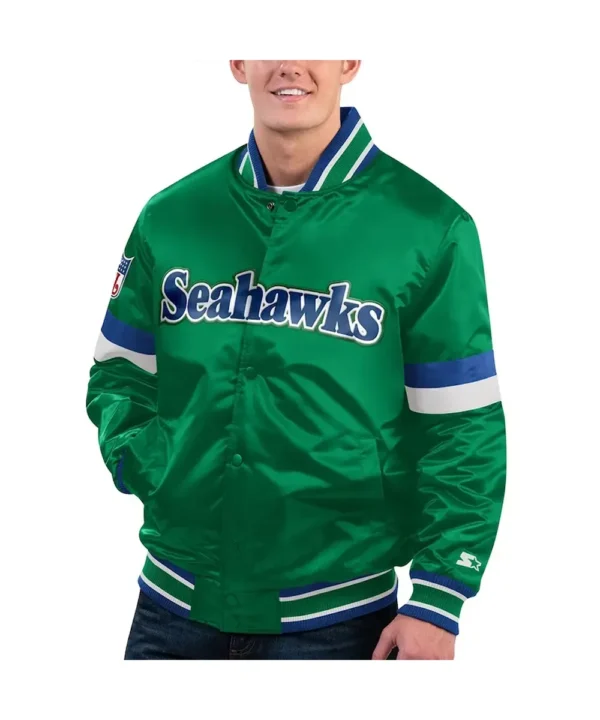 Seattle Seahawks Gridiron Classics Home Game Green Satin Jacket