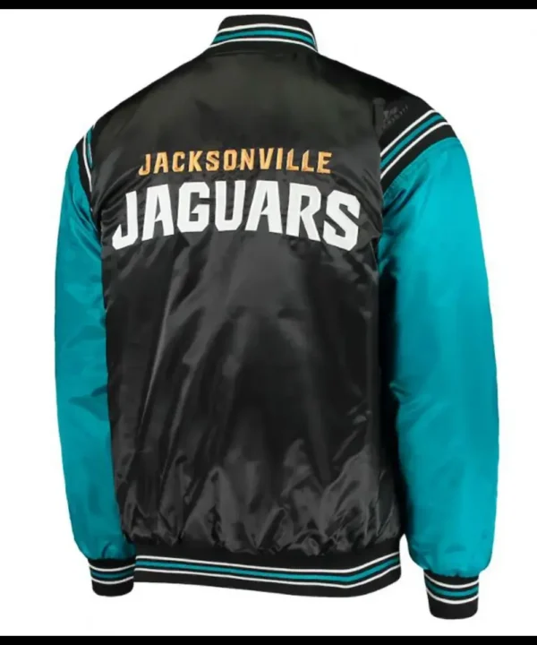 Jacksonville Jaguars Starter Black and Blue Satin Jacket