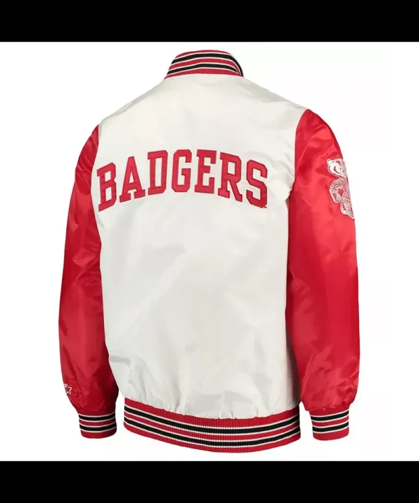 The Rookie Wisconsin Badgers White Satin Jacket