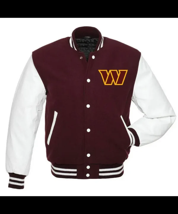 Washington Commanders Letterman Maroon and White Jacket