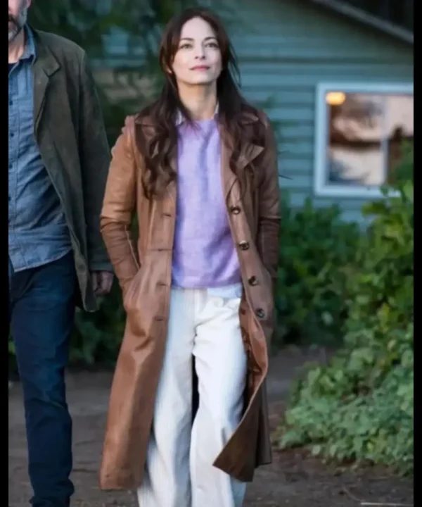 Murder In A Small Town 2024 Kristin Kreuk Leather Coat