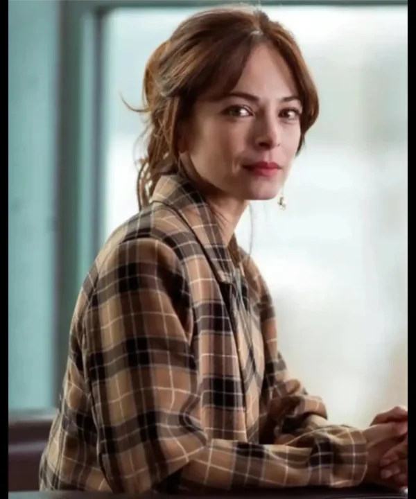 Murder In A Small Town 2024 Kristin Kreuk Plaid Coat