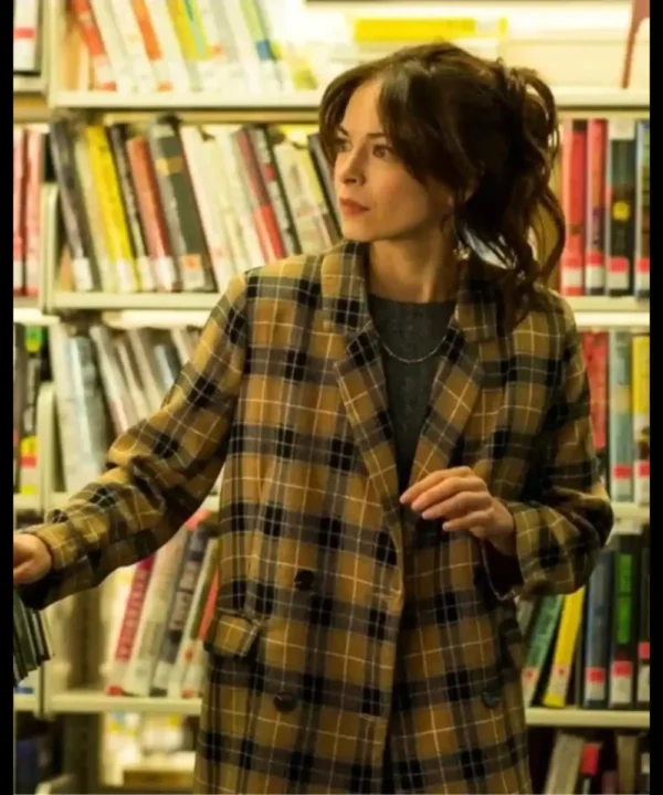 Murder In A Small Town 2024 Kristin Kreuk Plaid Coat