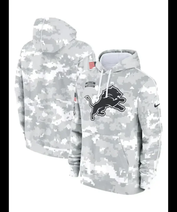 2024 Detroit Lions Arctic Camo Salute to Service Hoodie