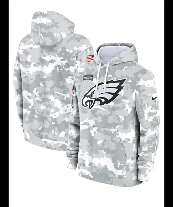 2024 Philadelphia Eagles Arctic Camo Salute to Service Hoodie