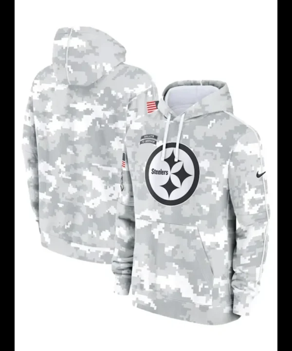 2024 Pittsburgh Steelers Arctic Camo Salute to Service Hoodie