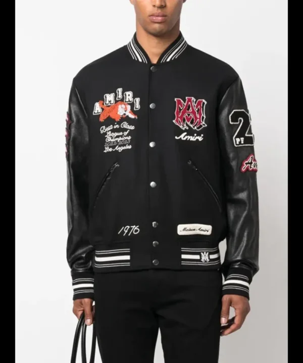 Amiri Logo-Patch Varsity Jacket