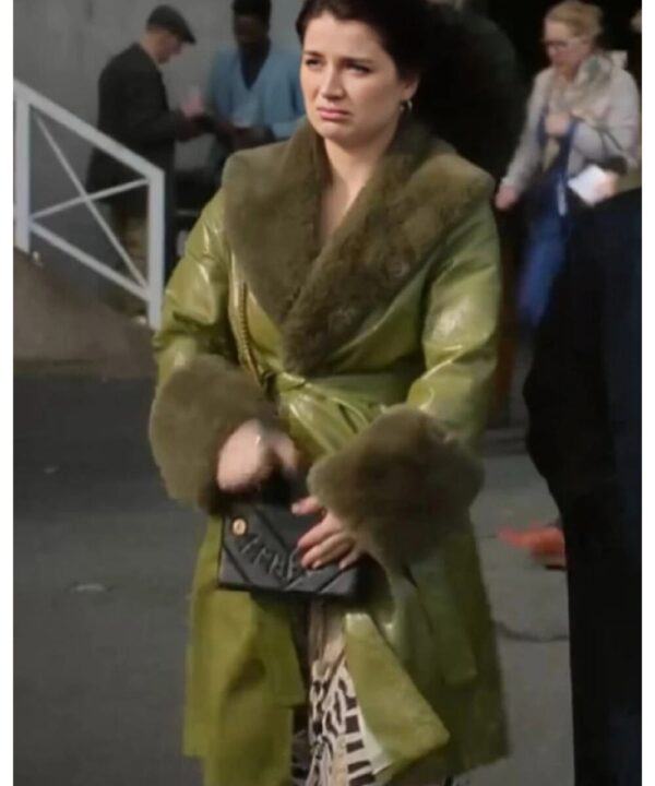 Bad Sisters S02 Eve Hewson Green Leather Coat