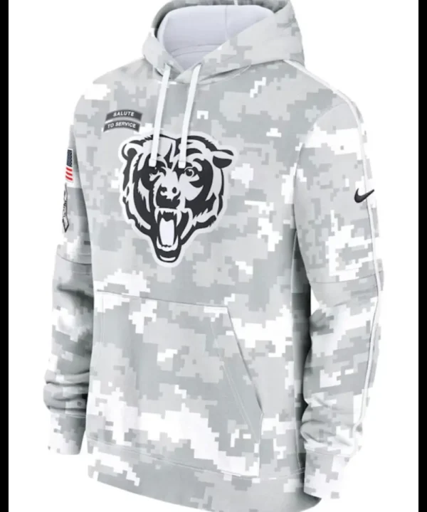 Chicago Bears Salute To Service Camo 2024 Hoodie