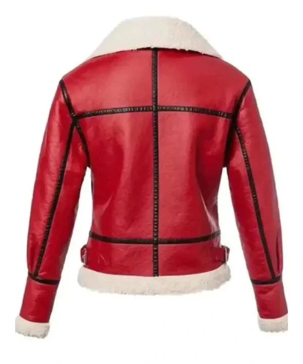 Christmas Womens Red Leather Jacket