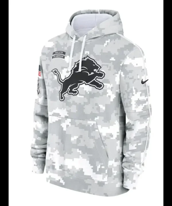 2024 Detroit Lions Arctic Camo Salute to Service Hoodie