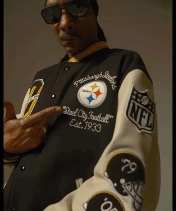 Steelers Snoop Dogg Black Varsity Jacket