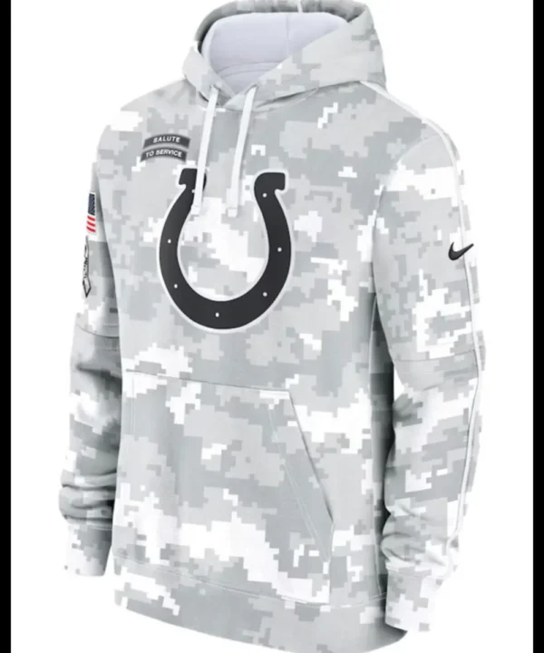 Indianapolis Colts Salute To Service Camo 2024 Hoodie