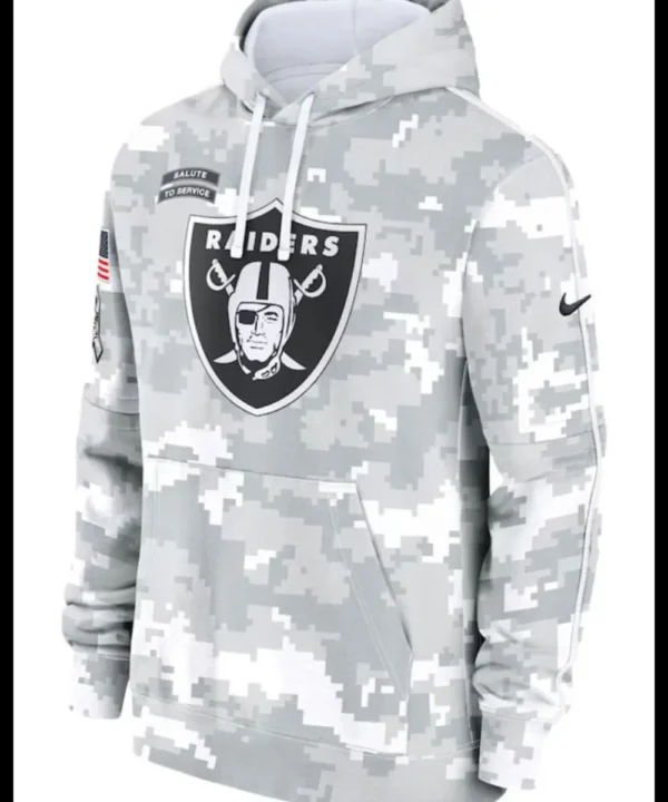 Las Vegas Raiders Salute To Service Camo 2024 Hoodie