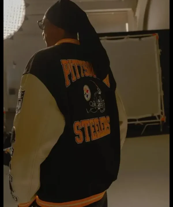 Steelers Snoop Dogg Black Varsity Jacket