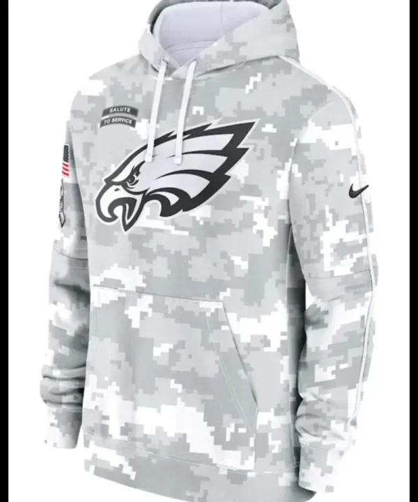 2024 Philadelphia Eagles Arctic Camo Salute to Service Hoodie