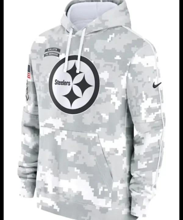 2024 Pittsburgh Steelers Arctic Camo Salute to Service Hoodie