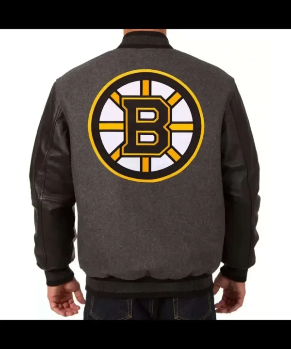 NHL Boston Bruins Grey Varsity Jacket