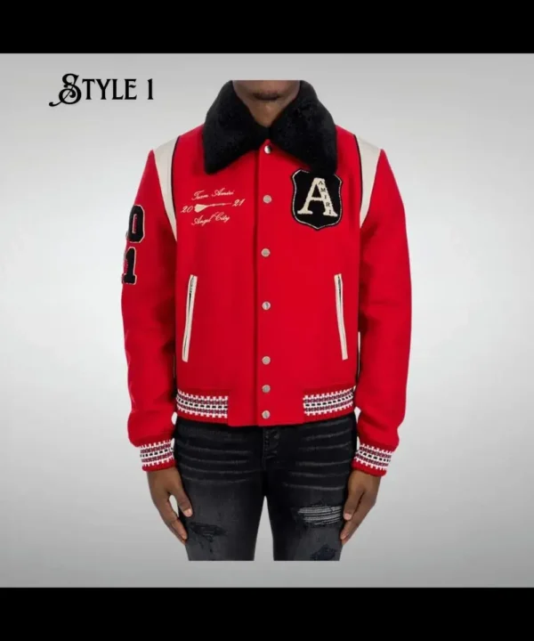 Amiri Red Varsity Jacket