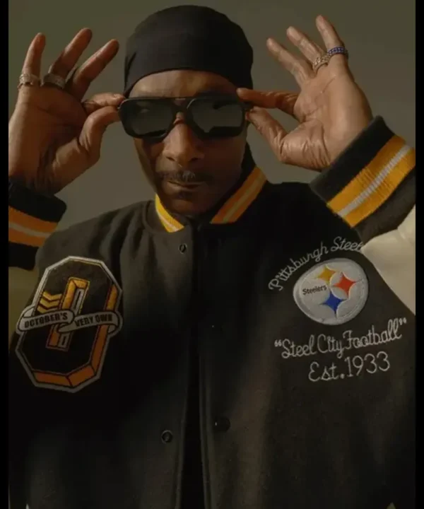 Steelers Snoop Dogg Black Varsity Jacket