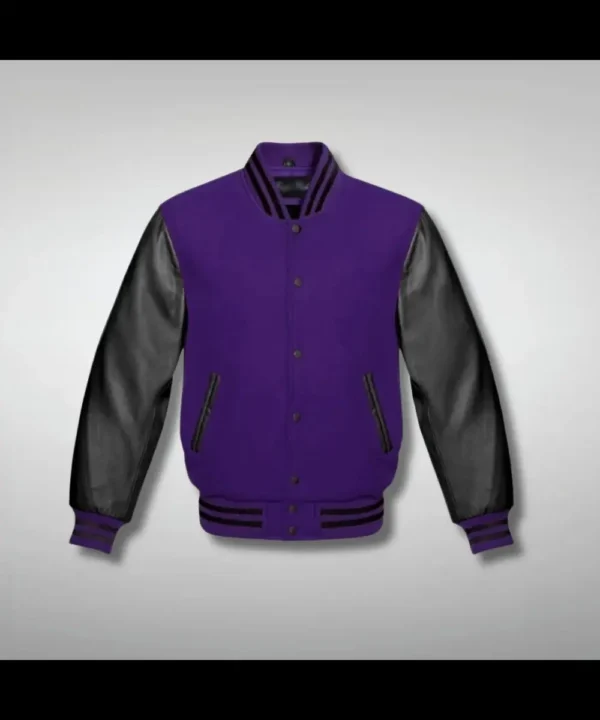 Purple and Black Varsity Jacket