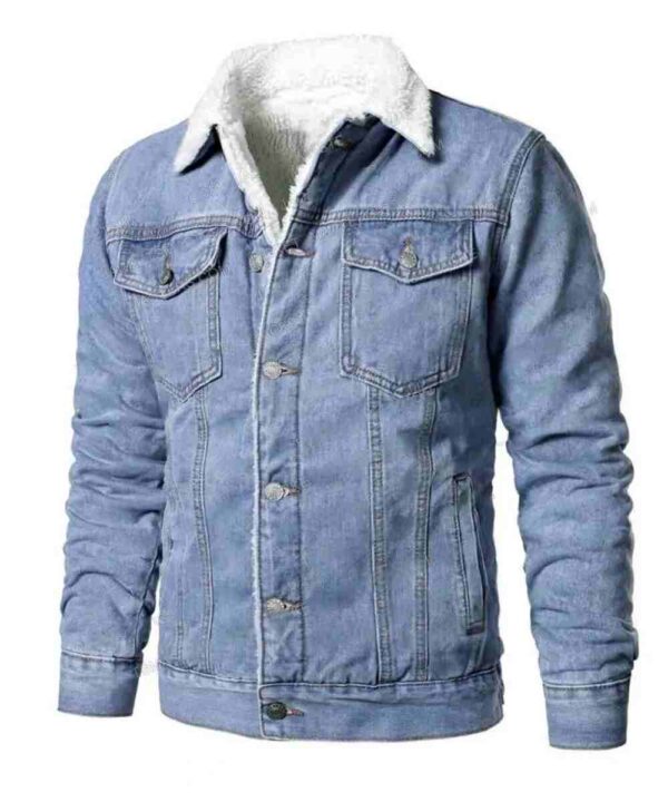 Marissa Reyes Spirit Halloween Shearling Denim Jacket