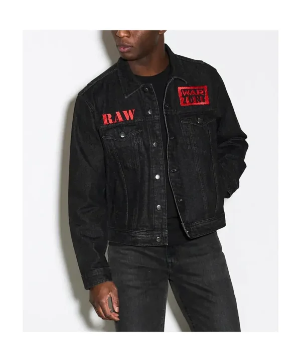 Raw is War Black Denim Jacket