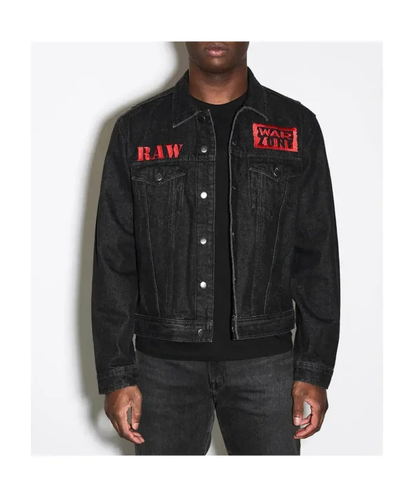 Raw is War Black Denim Jacket