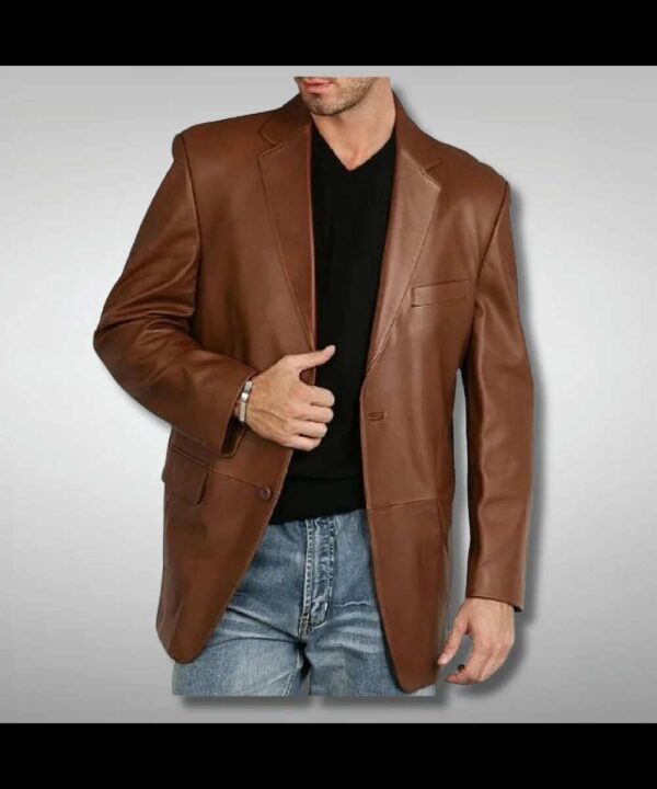 Men's Classic Brown Two-Button Blazer