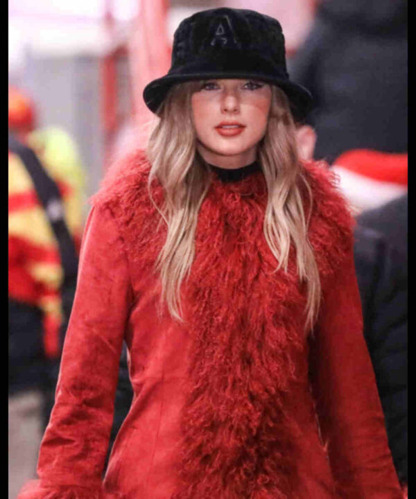 Taylor Swift Chiefs Game Red Fur Coat