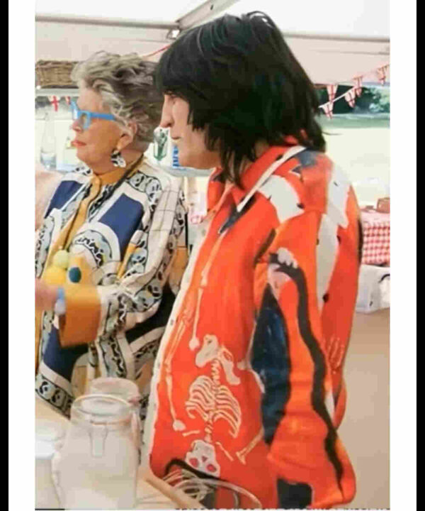 Great British Bake Off S15 Noel Fielding Orange Ramblin Shirt