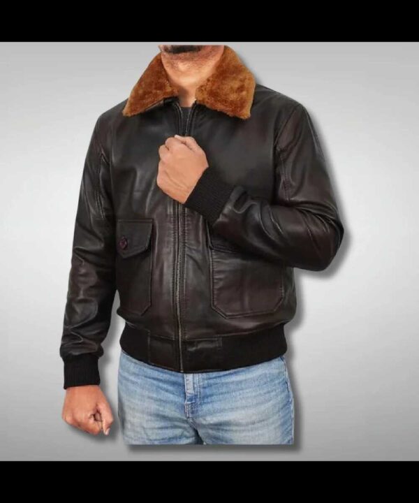 Men's A2 RAF Aviator Flight Faux Shearling Bomber Jacket