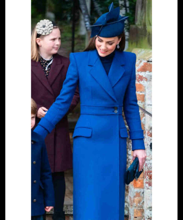 Kate Middleton Christmas Day Service Blue Coat